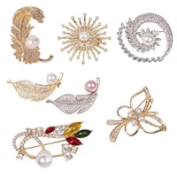 fashion vintage alloy flower brooch wedding rhinestone crystal bridal bouquet brooch pin hand made clothes accessories