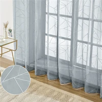 geometric tulle curtains for living room nordic sheer curtains for bedroom windows decoration modern voile curtains tulle drapes