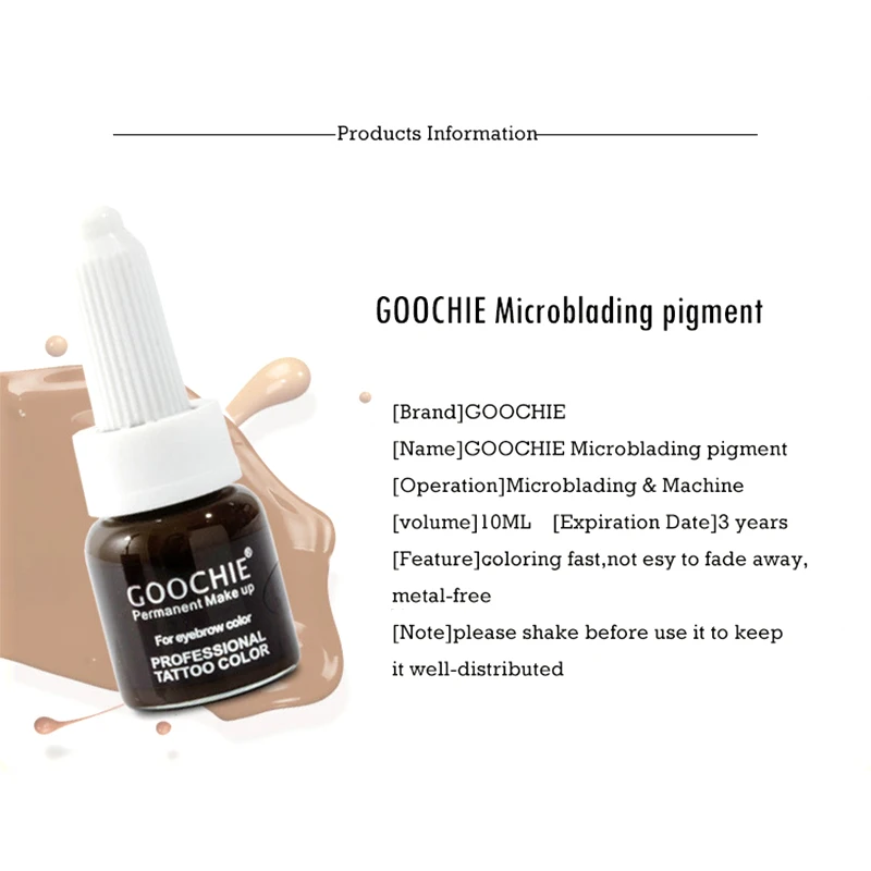 GOOCHIE профессиональный пигмент черные чернила татуировки для естественных микроблейдинга цвет темный татуировки поставка Горячая пигмент татуировки