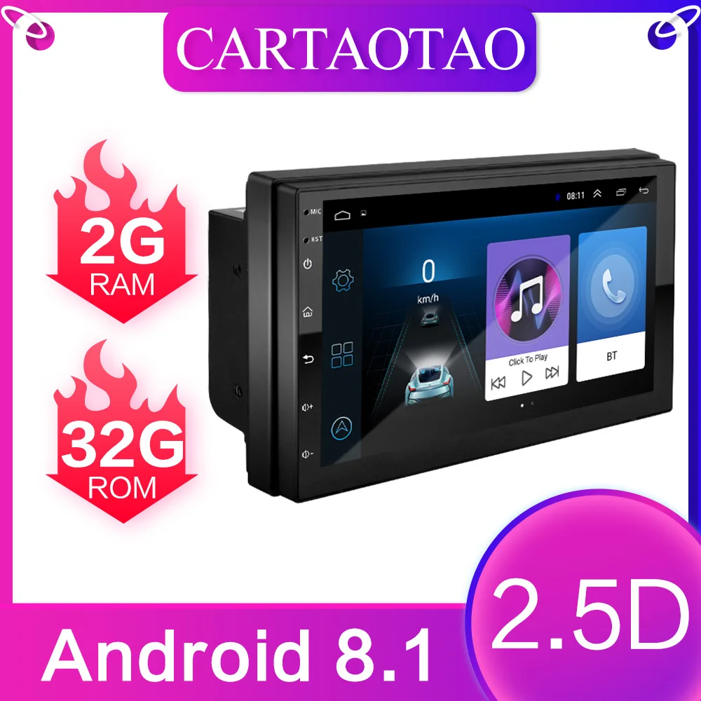2.5D Android 8 1 Универсальный 2 din 7 "автомобильный навигатор gps Радио автомобильный