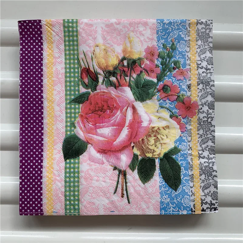 20 марочные салфетки с бумажными одноразовыми розовые белые цветы декупаж