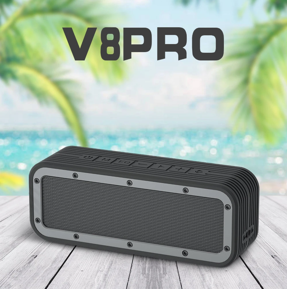 

V8 PRO Bluetooth 4.2 динамик большой мощности Беспроводная колонка 50 Вт IPX7 водонепроницаемый DSP сабвуфер музыкальный центр WAV/FLAC/APE/MP3 3000 мАч