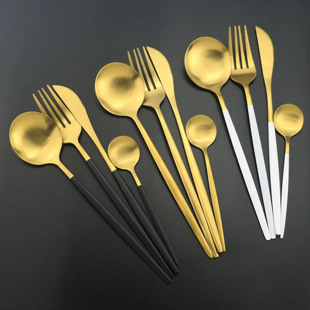 Набор столовой посуды из 24 предметов нож/вилка/ложка нержавеющей стали 304 белого