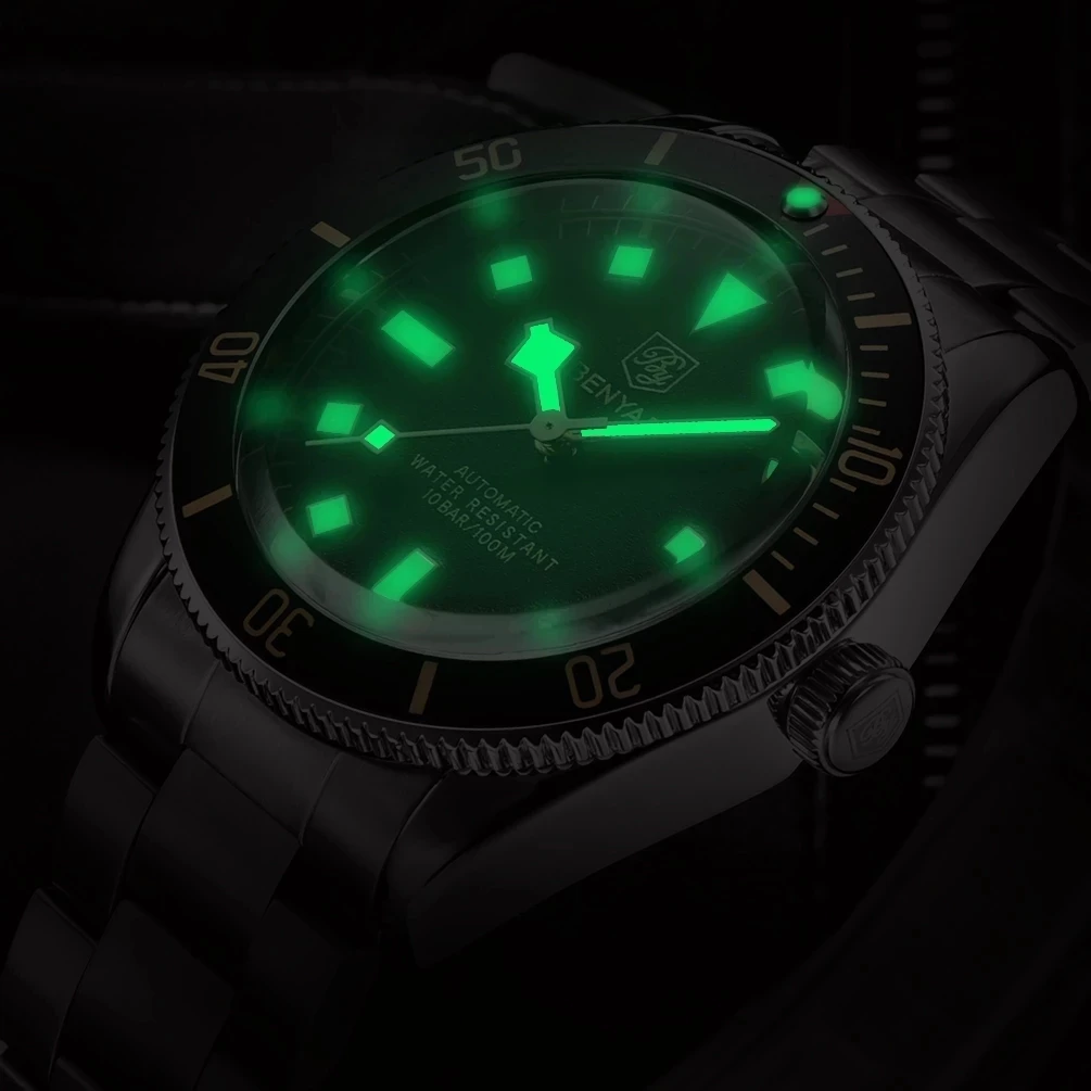 

BENYAR Black Men's watches 2021 Brand Luxury Mechanical Watch men Automatic Wristwatch 100M Waterproof Luminous Stainless Steel