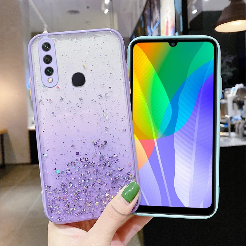 Colorful Glitter Clear Epoxy Acrylic Phone Case For Redmi Note 10 Pro 9 8 9C 9A Mi Poco X3 M3 Lite Shockproof Cover | Мобильные