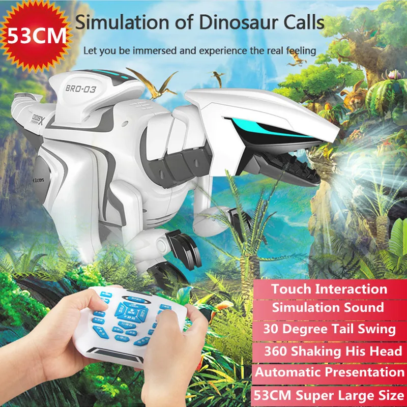 

Simulation Sound Remote Control Dinosaur 53CM Smart Programming 360 Shaking Head Sing/Dance Parent-Child Interaction RC Toy Gift
