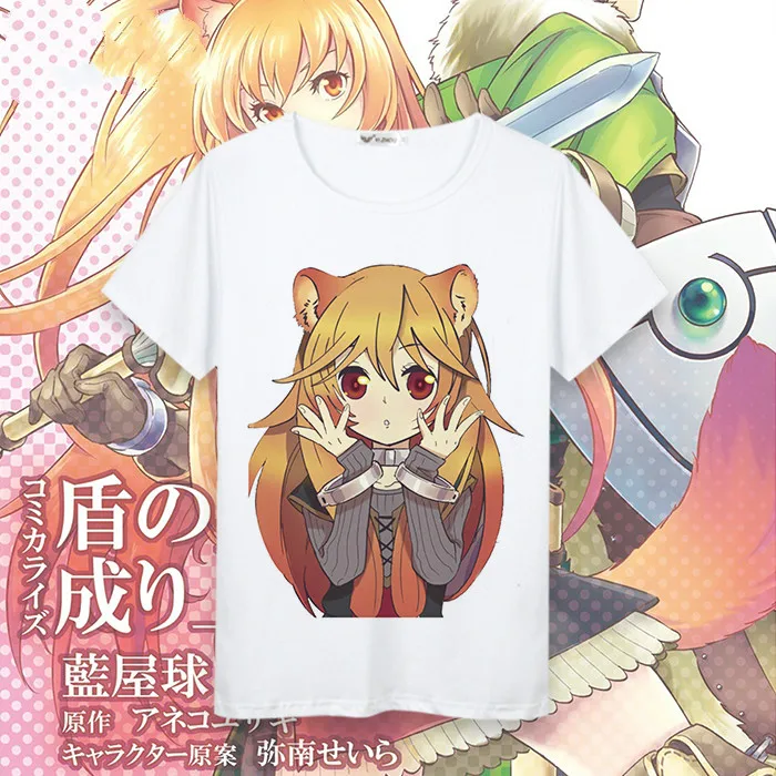 The Rising of the Shield Hero Cosplay T Shirt Naofumi Iwatani Raphtalia Catoon T-Shirt Summer Top Tee Halloween Costume | Тематическая