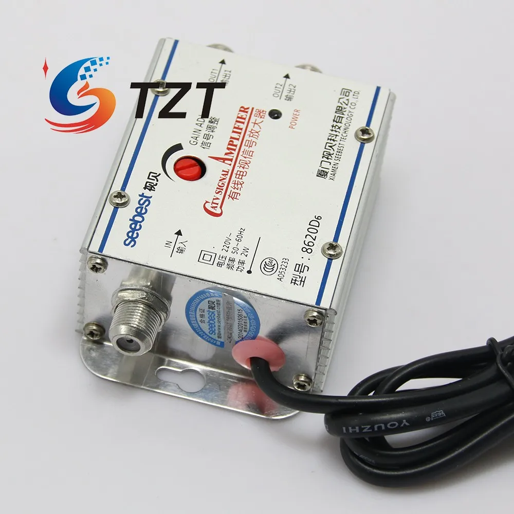 TZT SB-8620D6 2 way CA ТВ усилитель сигнала спутниковый кабель ТВ разделитель усилителя сигнала Усилитель CA tv 20DB