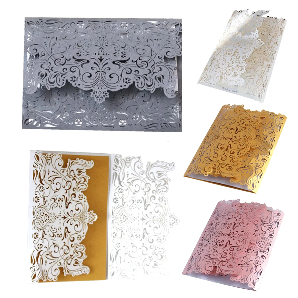 Лидер продаж 10 шт./лот белый полый лазерный разрез свадебные приглашения