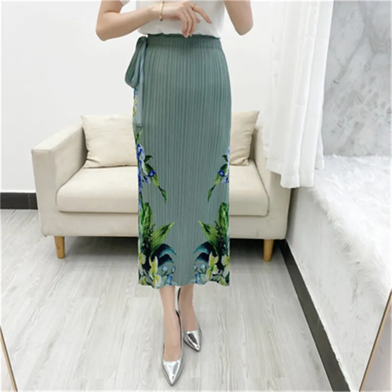 

Летняя женская новая плиссированная юбка миаке 2021, базовая модная универсальная прямая юбка с высокой талией, Повседневная Женская юбка