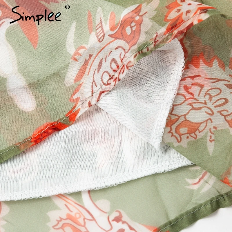 Женское летнее платье Simplee с богемным цветочным принтом 2019 пикантное элегантное