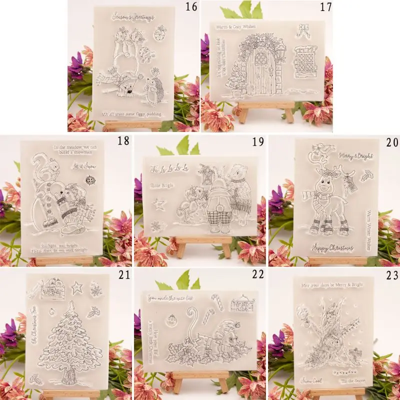 Рождественский силиконовый прозрачный Печатный штамп DIY Скрапбукинг альбом