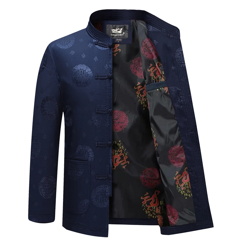 Весенне-осенняя куртка костюм Тан для мужчин среднего и пожилого возраста в