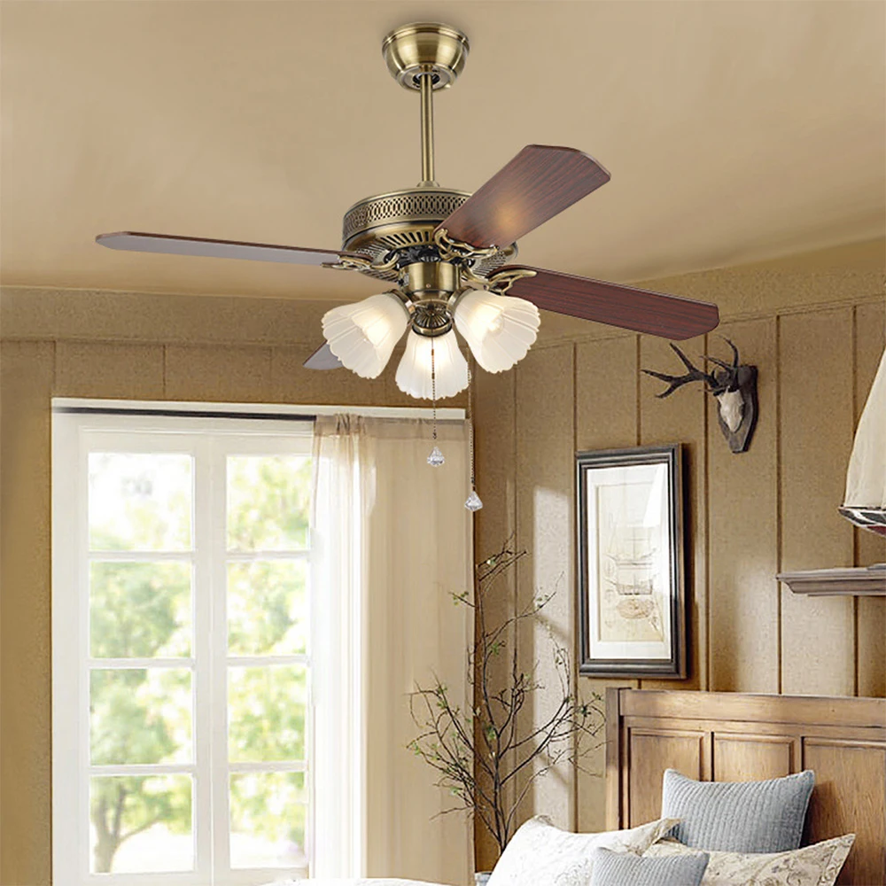 42 дюймовый Американский винтажный потолочный вентилятор светильник s с