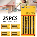 25 шт. пила с возвратно-поступательным движением полотна лезвия Т-образным хвостовиком Jigsaw лезвия кривой резки лезвия набор деревянных поверхностях различные Лезвия Дерево инструмент