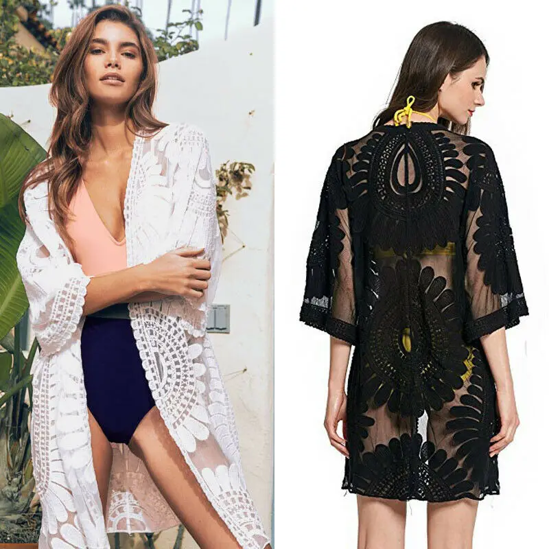 Новинка 2020 женское пляжное платье с кружевами вязаный крючком женский летний