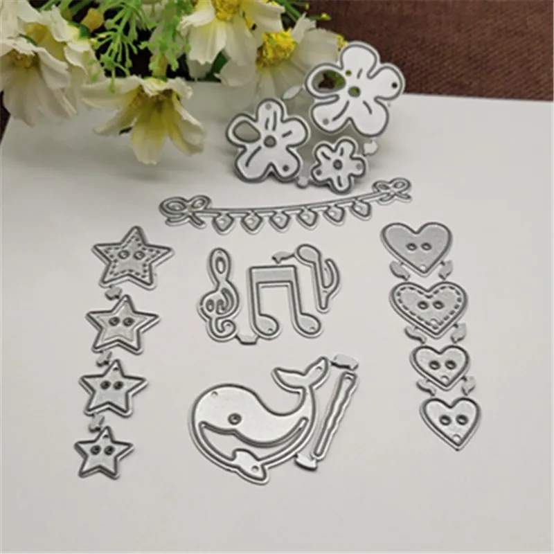 6 цветов металлические Вырубные штампы трафареты вырезанные для рукоделия