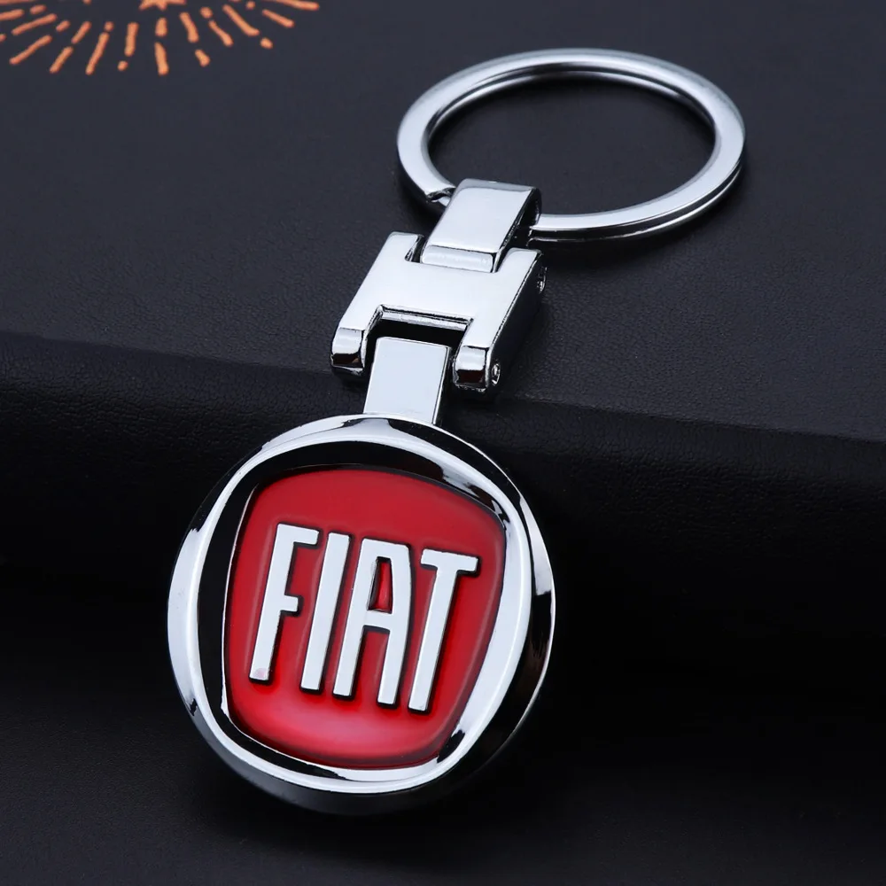

1Pcs 3D Metal Car Emblem Keychain Key Chain Key Rings For Fiat Viaggio Abarth Punto 124 125 500 Abarth Panda Bravo Car Styling