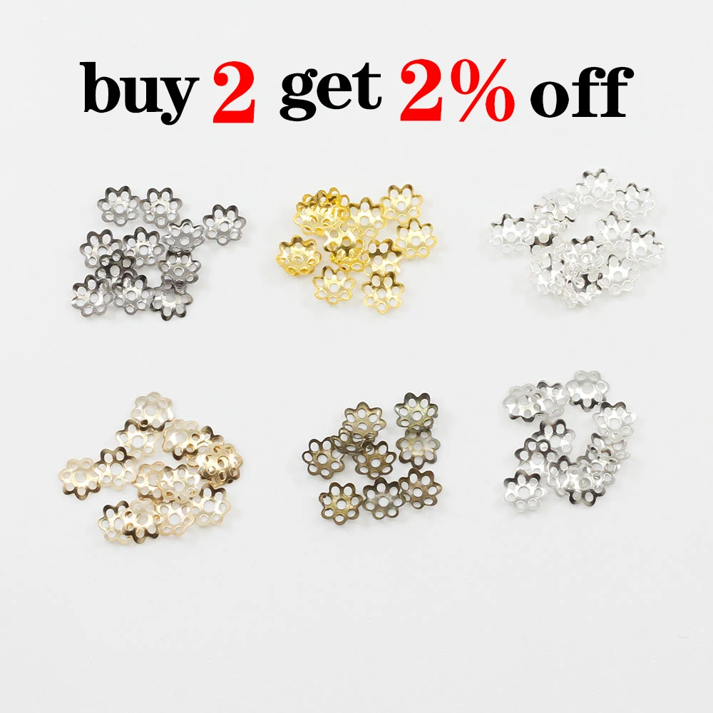 100-600pcs/Lot Flower Torus Shape Alloy Beads Caps Loose Spacer Bead Charms Necklace Bracelets For DIY Jewelry Making - купить по