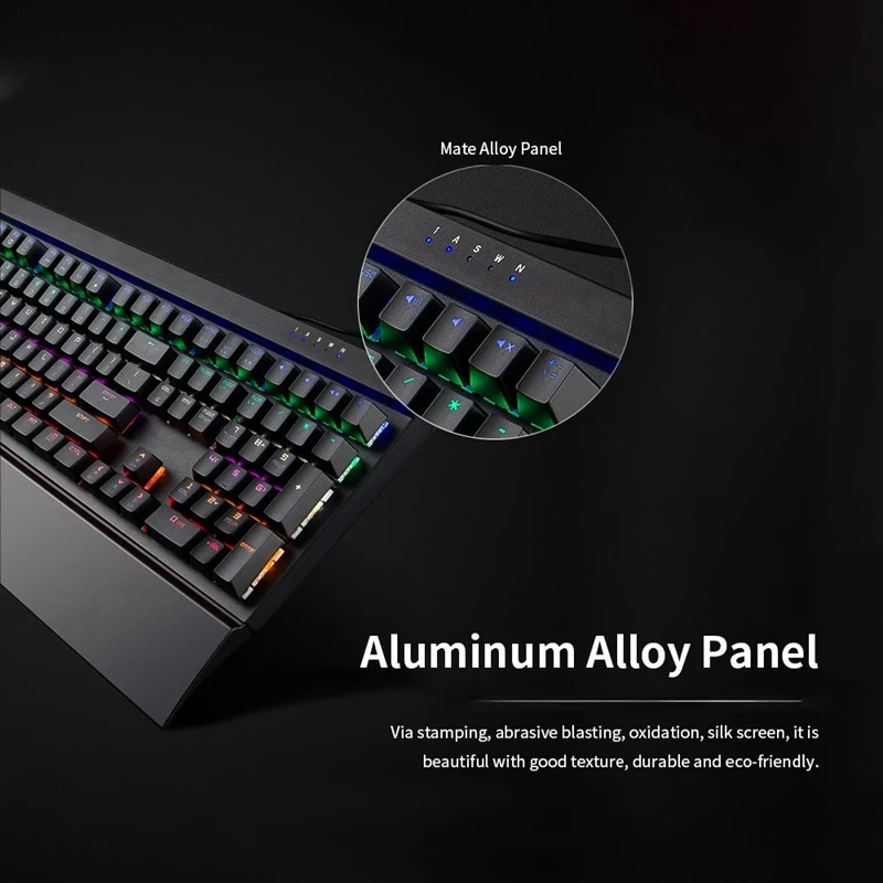 

ic-Refiner MK15 Gaming Mechanical Keyboard 108 Keys N Key Rollover Wired Keyboard Floating Keycaps 14 Light Effects Blue Swit