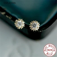 ccfjoyas 925 sterling silver mini sun earrings for women simple minimalist white zircon piercing cartilage earring jewelry