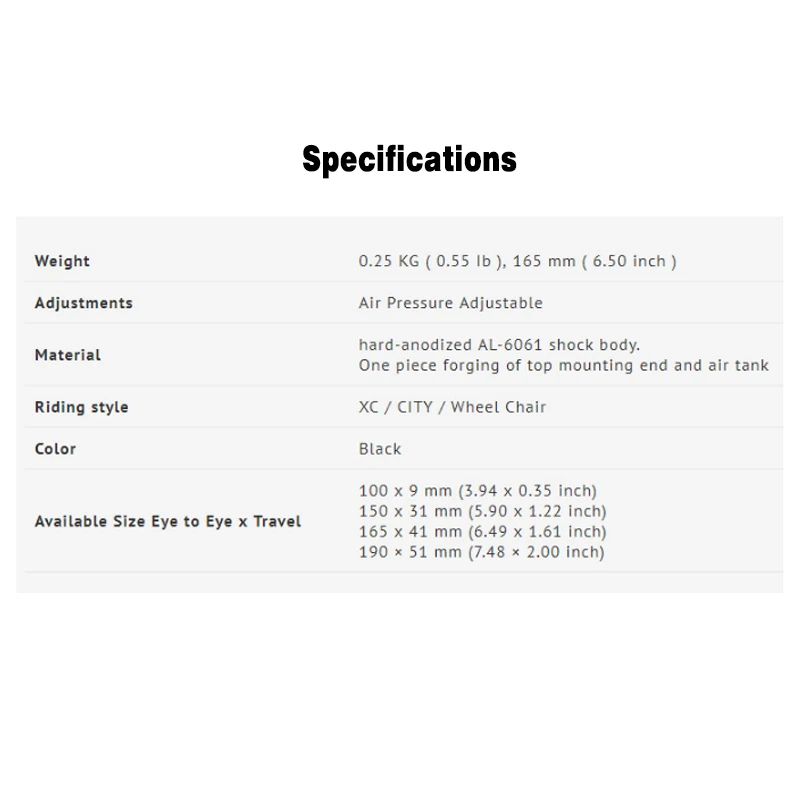 DNM задний велосипедный амортизатор с регулируемым давлением воздуха XC / Road City MTB