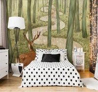 xuesu hand painted forest sika deer tv background wall custom wallpaper 3d photo wall 8d wall covering