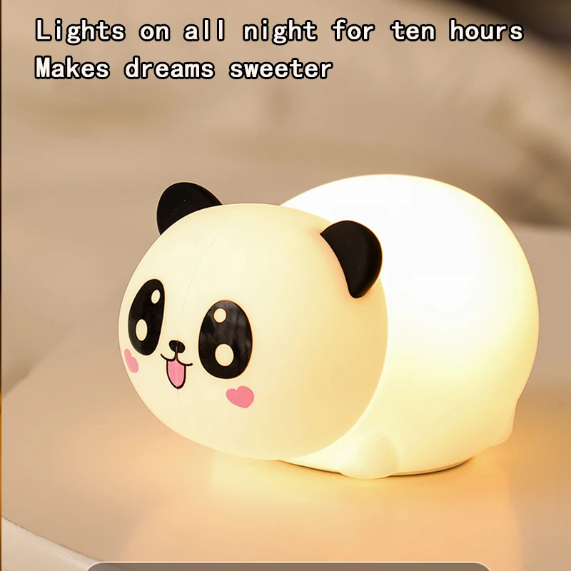 Силиконовый ночник в виде панды креативный подарок для спальни прикроватная