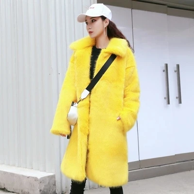 

Top New Fashion Women Faux Fur Coat MQ high quality