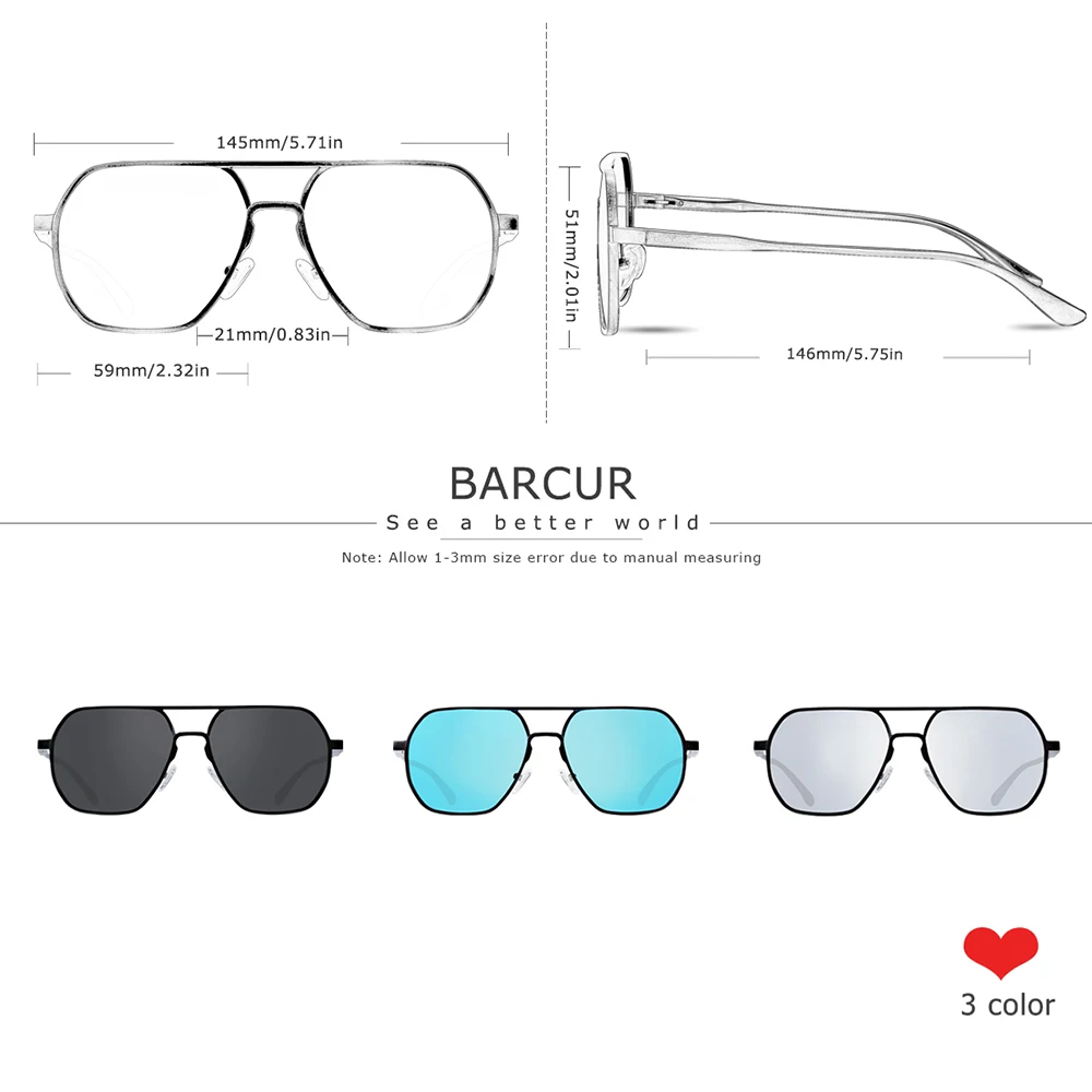 

BARCUR Aluminium Magnesium Square Minimalist Sunglasses for Men Sun glasses for women oculos