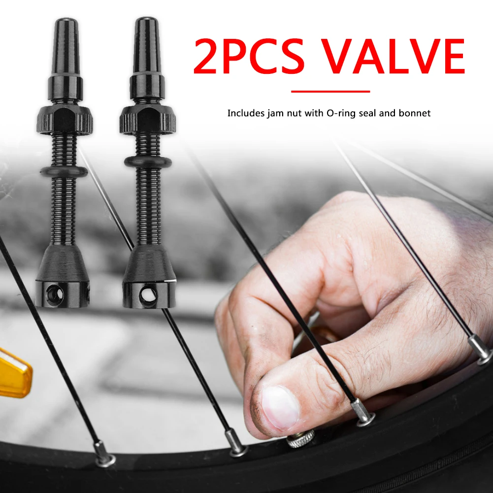 

2 Pack Valve 40mm Tubeless Tire Presta CNC Alloy Stem with Cap Portable Waterproof Cycling Elements for MTB Road Bike