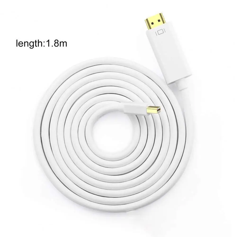 

1,8 м соединительный кабель высокой четкости Plug Play ABS Mini DP надежный легкий в HDMI-совместимый кабель преобразователя для Apple