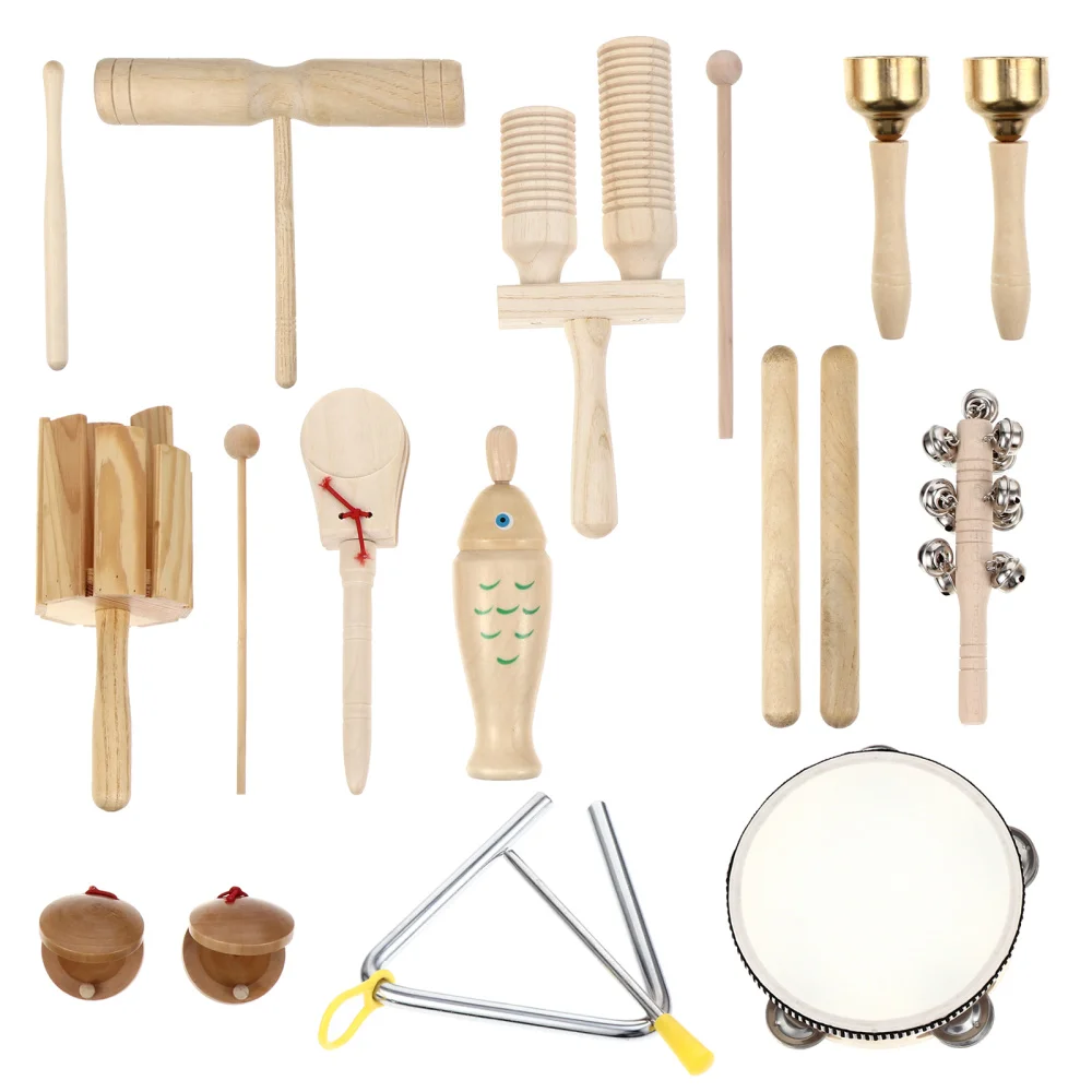 

11Pcs Toddler Wood Musical Instrument Kids Preschool Educational Learning