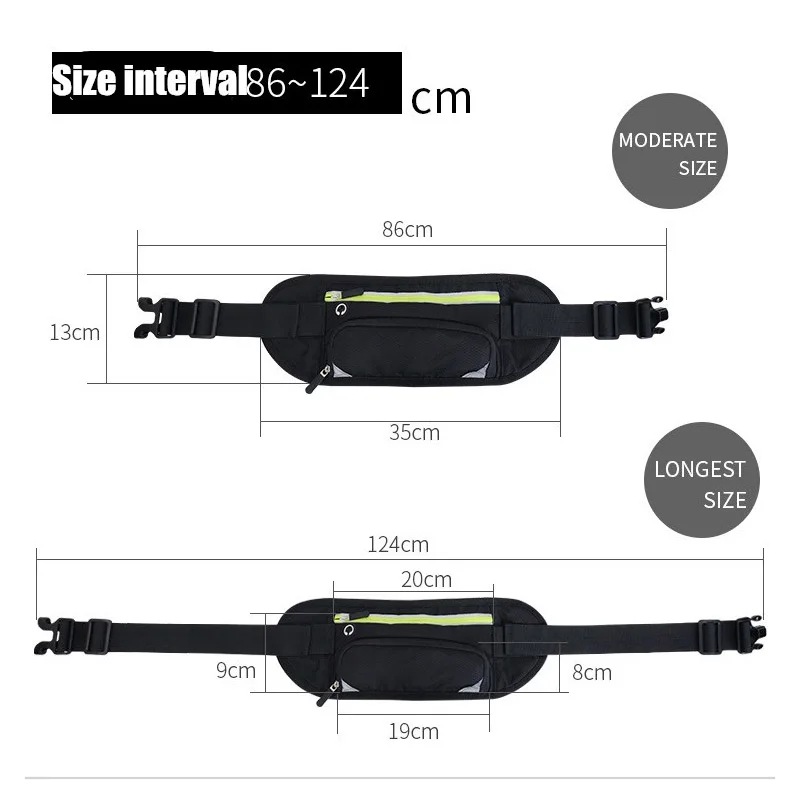 Светоотражающая поясная сумка для бега Сумка кемпинга пешего туризма рыбалки с
