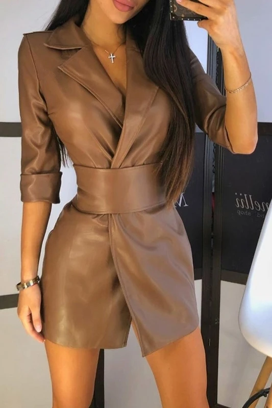 

JCHB 2021 Summer women's new clothes Sexy women PU leather dresshigh quality