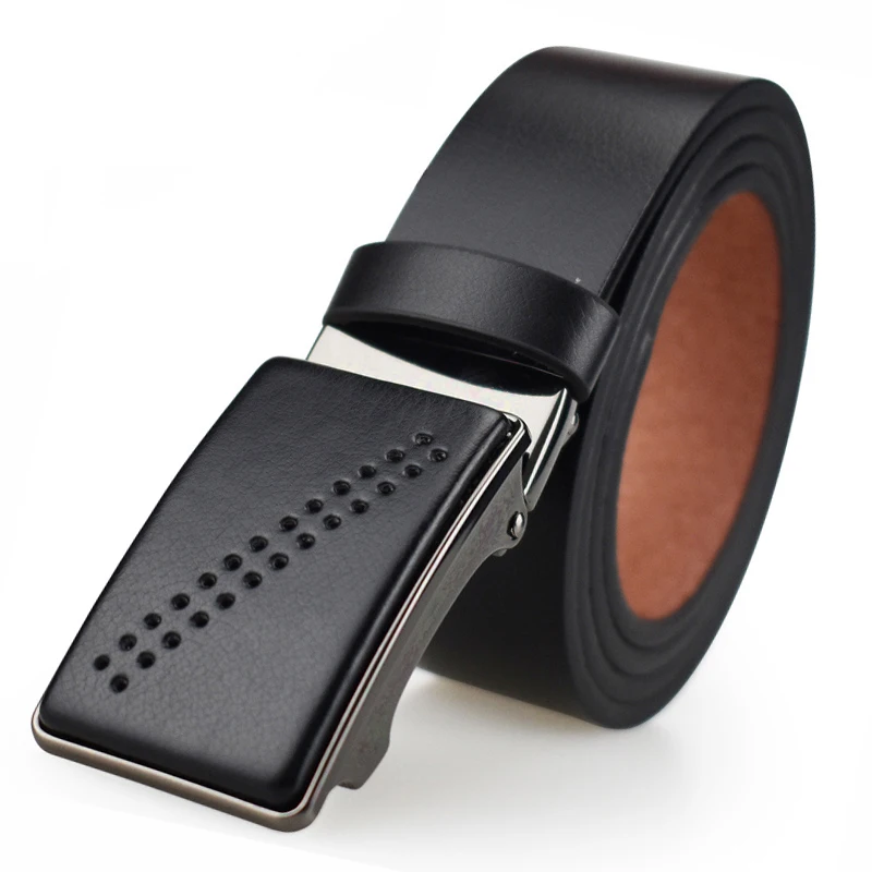 Genuine Full Grain Leather Belt Man Men's Belt Cow Man Designer Belts Fashion Automatic Buckle Belts For Men Leather Designer