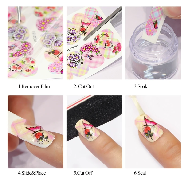 Q1QD 1 Sheet Fall Autumn Maple Leaf Pumpkin Pattern Nail Art Stickers Thanksgiving Harvest Holiday Water Transfer Decals DIY