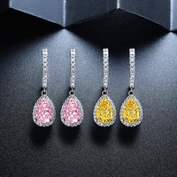 pirmiana 2021 hot sale 925 sterling silver pear shape 2 0ctpair simulated diamond earrings cz gemtoneswemon jewelry