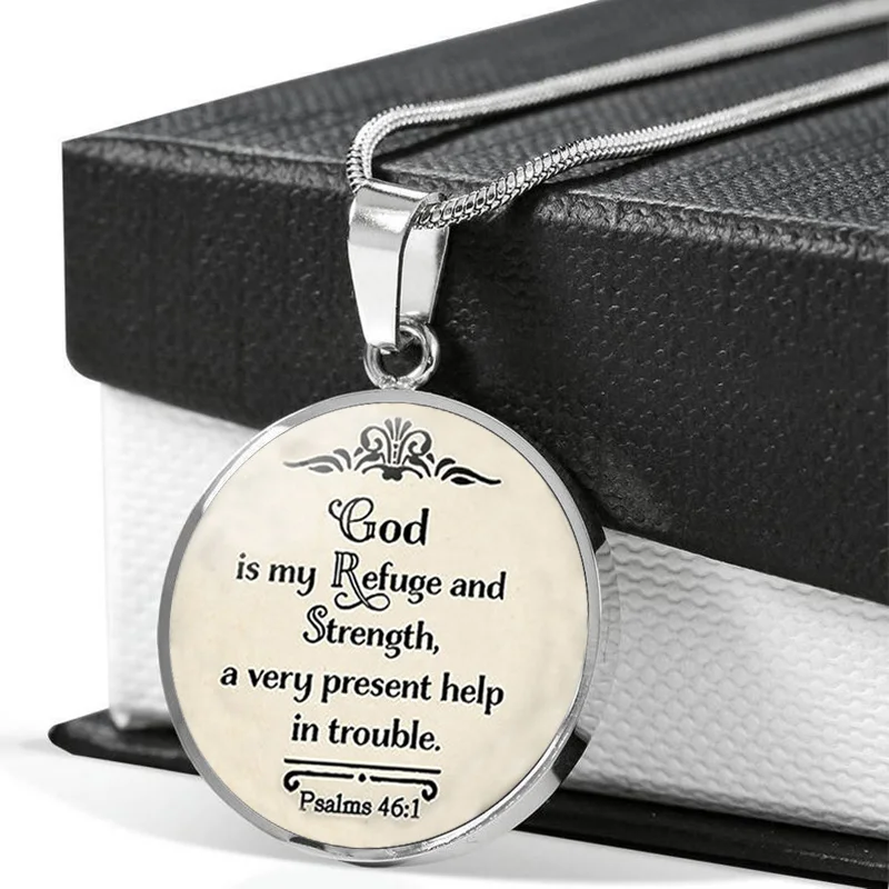 Бог мой спасатель и сила Библейский стих Цитата тибетский серебряный кулон с