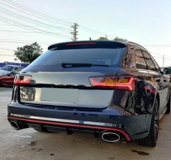 A6 ABS черная краска Автомобильный задний бампер спойлер диффузор задняя губа для