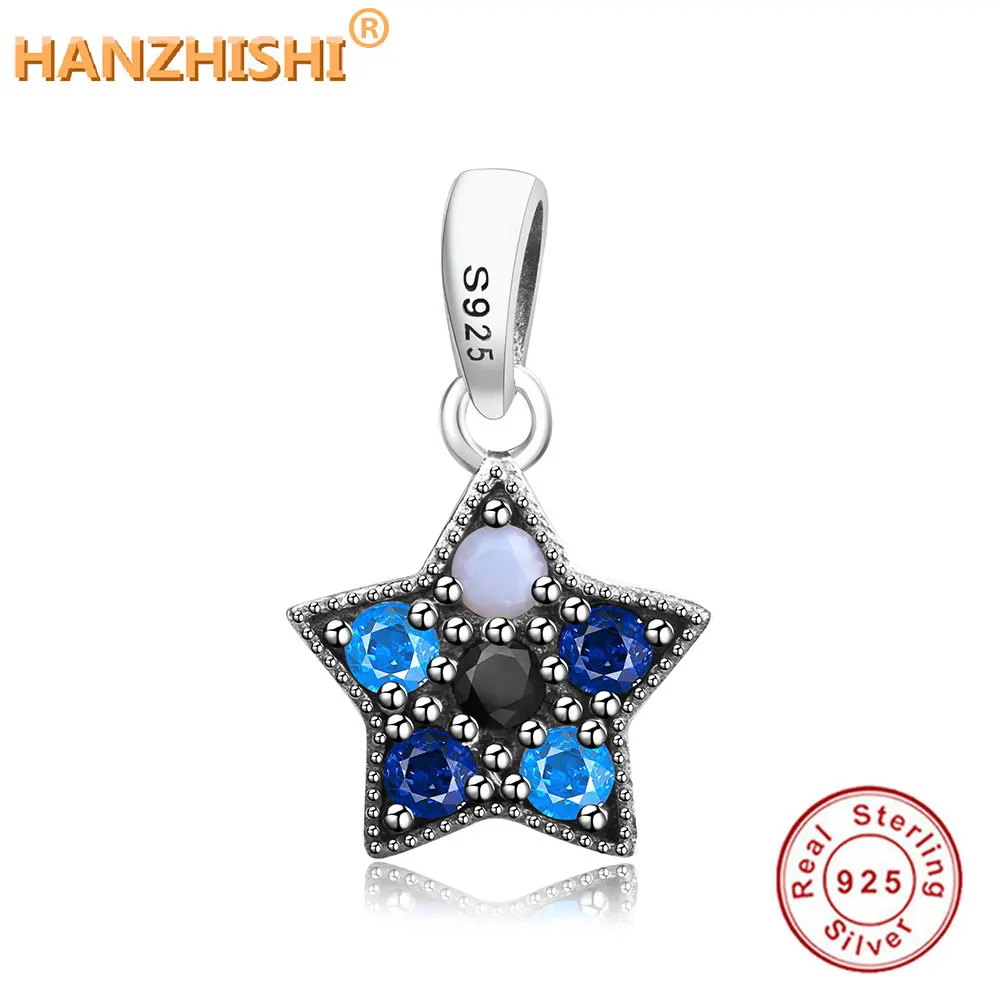 Fits Original Brand Charms Bracelet DIY Jewelry Making 925 Sterling Silver Star Dangle Charm Beads With Mix CZ 2021 Berloque | Украшения и