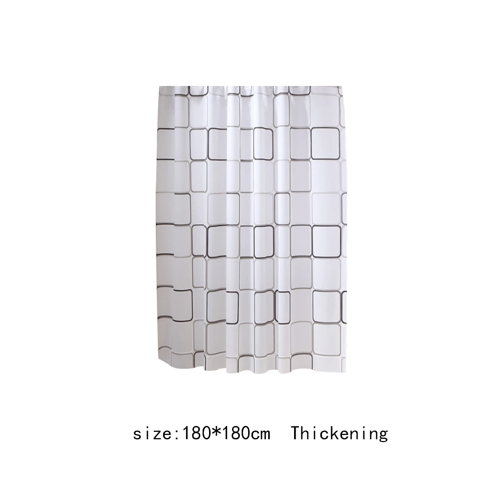 

PEVA Shower Curtain Liner Stain Resistant Shower Curtain Waterproof Mildew Resistant Heavy Duty With Curtain Hooks Black+White