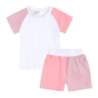 summer toddler infant clothes set cotton short slevedrawstring shorts 2pcs kids baby girls boys casual outfit set