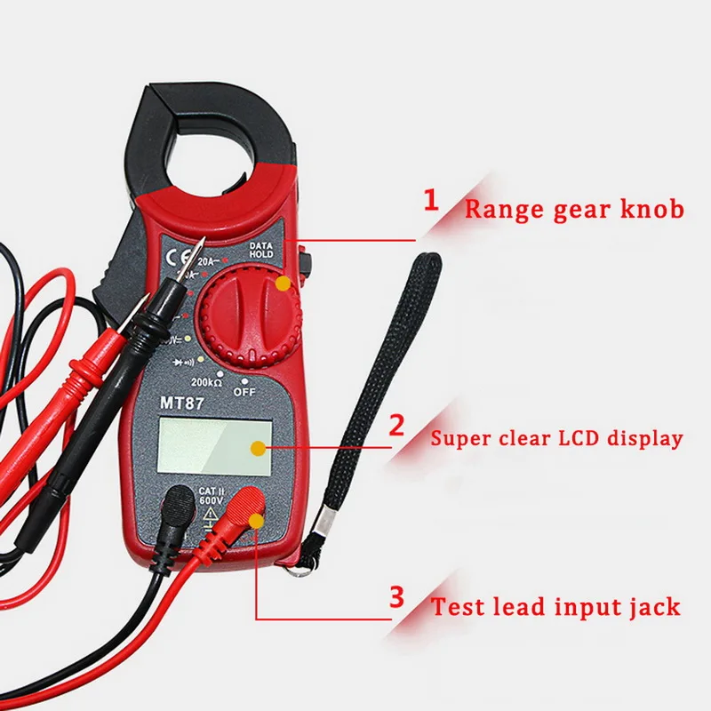 New 1Pcs MT87 Clamp Meters LCD Digital Multimeter Measurement AC/DC Voltage Tester Current Resistance High Quanlity | Инструменты