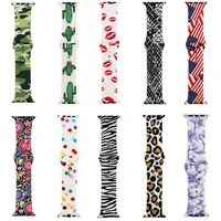 floral flower band for apple watch series 5 4 3 2 1 silicone pattern printed camouflage strap for iwatch 40mm 44mm 38 42mm bands