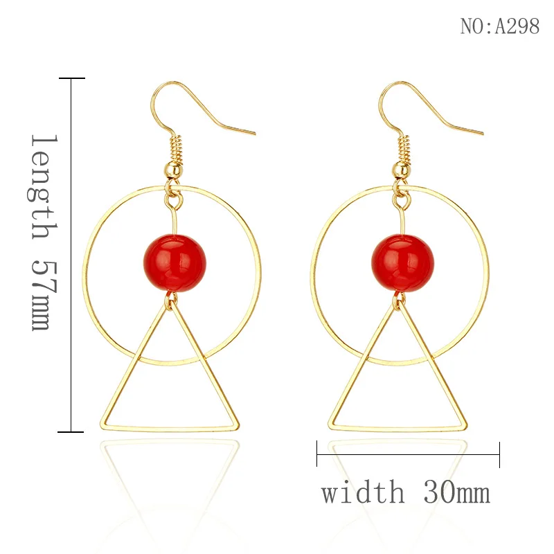 Золотистые женские круглые серьги-подвески с бусинами | Украшения и аксессуары