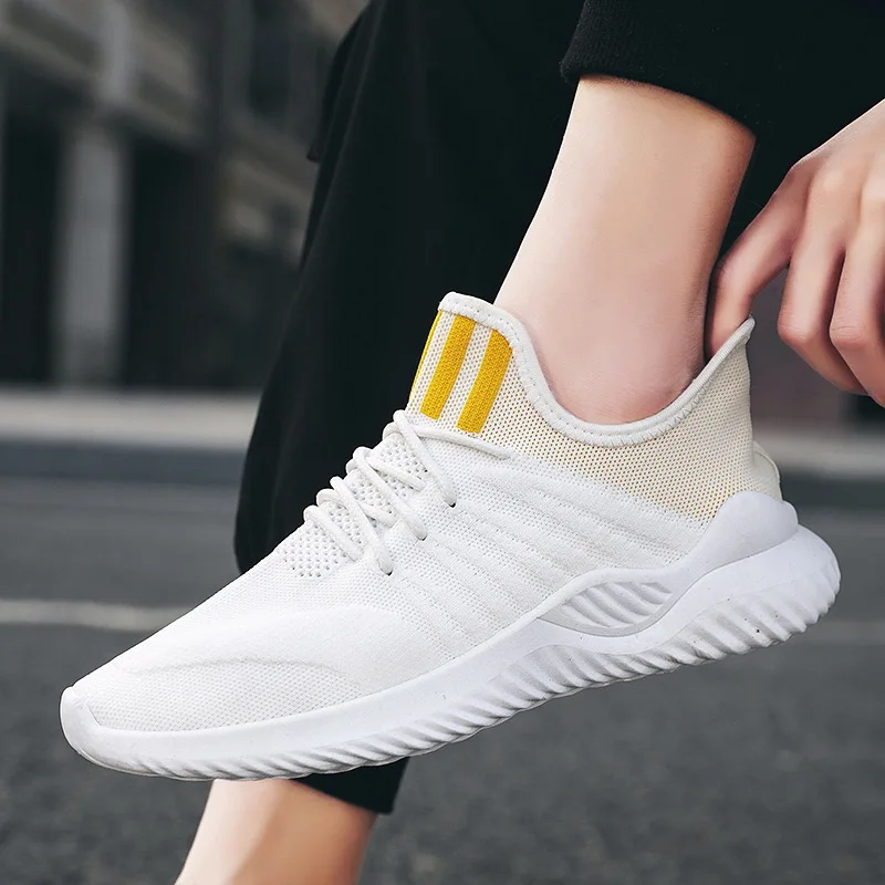 

mens high top sneakers Summer 2020 new mesh woven breathable casual shoes Korean version is popular Men's sports shoes men