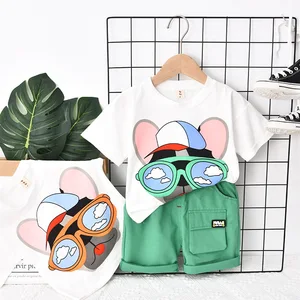 Jchao Kids Brand clothes set Baby Boy Girl Summer Sets Clothing Cotton Infantil Cartoon Print T-shirt shorts Costume for 1-4 Y
