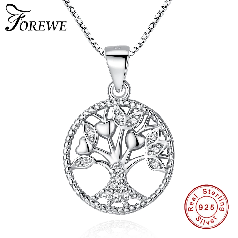 Женское ожерелье из серебра 925 пробы с кулоном в виде дерева жизни|Ожерелья| |
