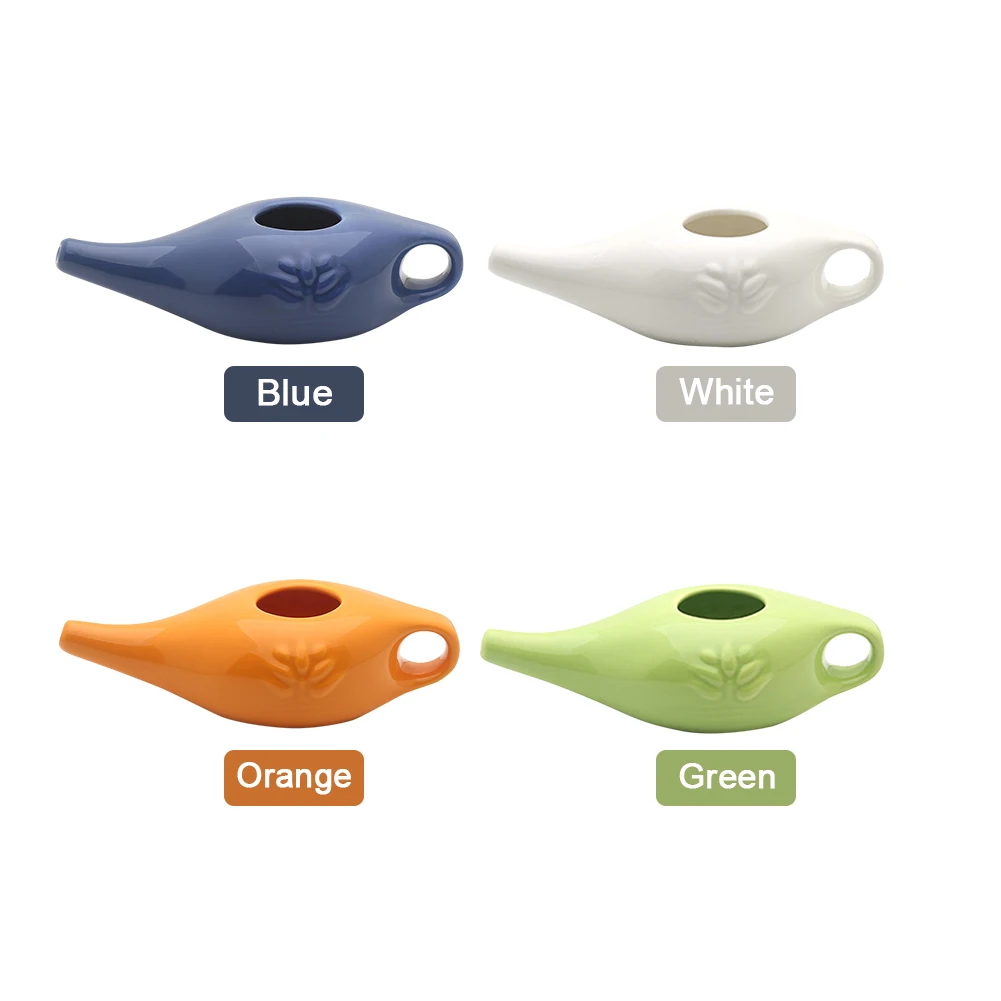 

200 Ml Allergy Nose Cleaning Equipment Portable Neti Nose Wash Ceramic Neti Pot Washing Kit For Outdoor Hiking